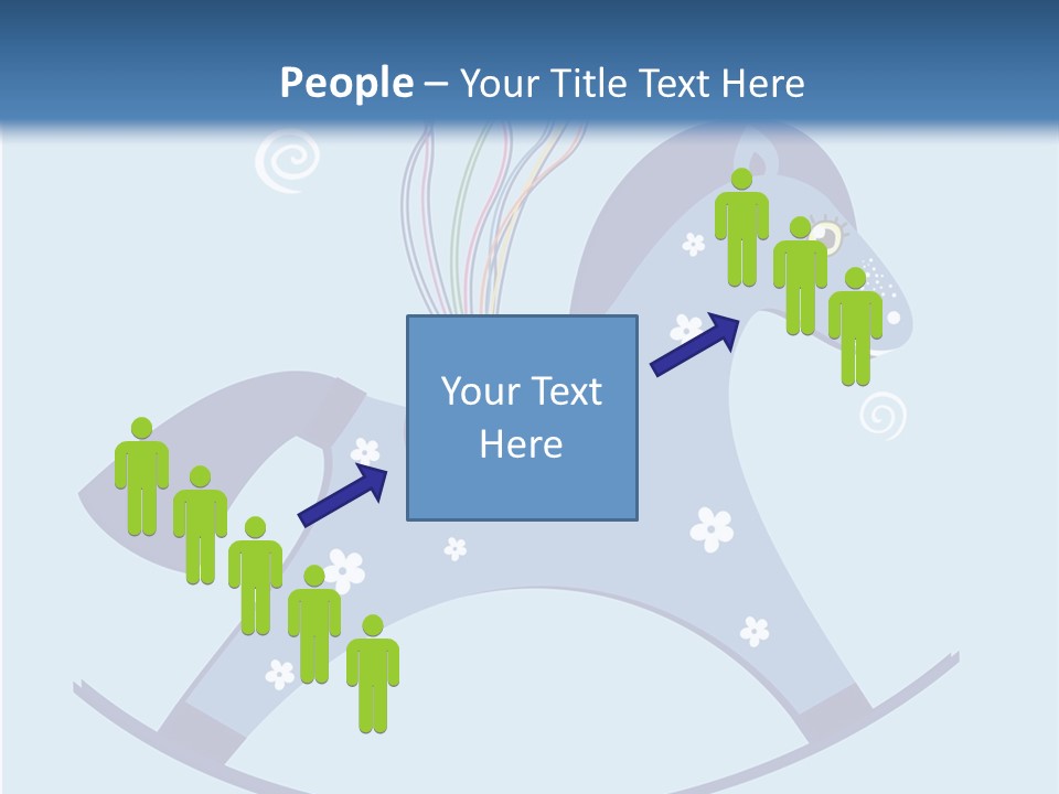 A Blue Horse With Balloons And Presents On It's Back PowerPoint Template