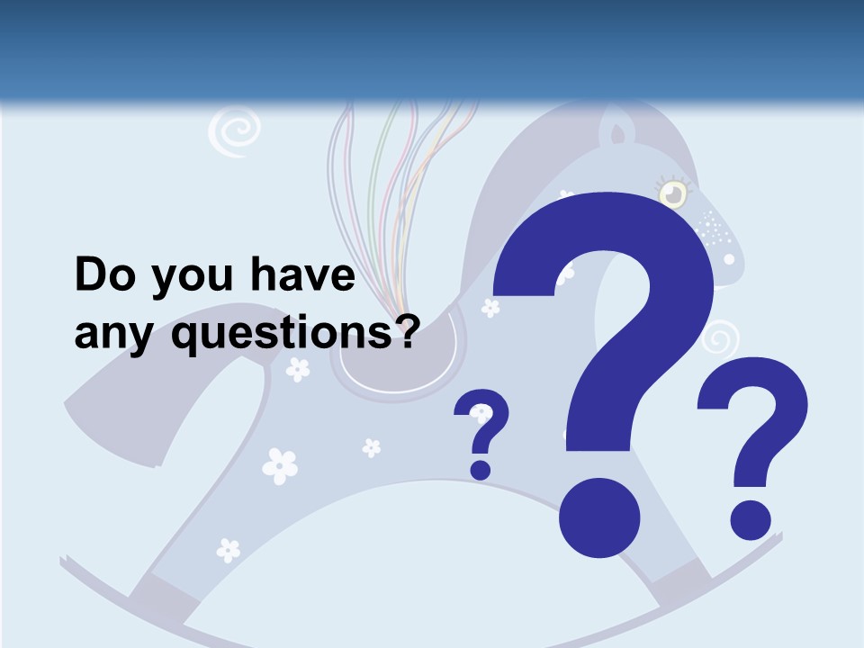 A Blue Horse With Balloons And Presents On It's Back PowerPoint Template