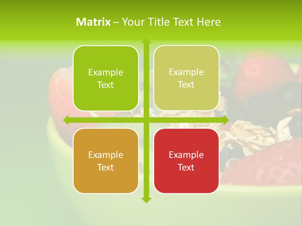 A Bowl Of Fruit Is Shown With A Green Background PowerPoint Template