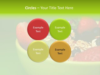 A Bowl Of Fruit Is Shown With A Green Background PowerPoint Template
