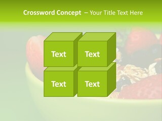 A Bowl Of Fruit Is Shown With A Green Background PowerPoint Template