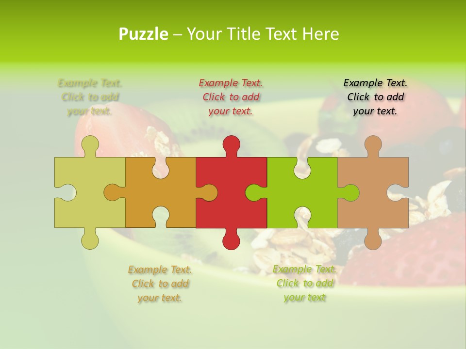A Bowl Of Fruit Is Shown With A Green Background PowerPoint Template