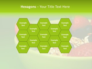A Bowl Of Fruit Is Shown With A Green Background PowerPoint Template