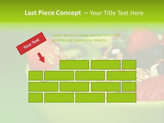 A Bowl Of Fruit Is Shown With A Green Background PowerPoint Template