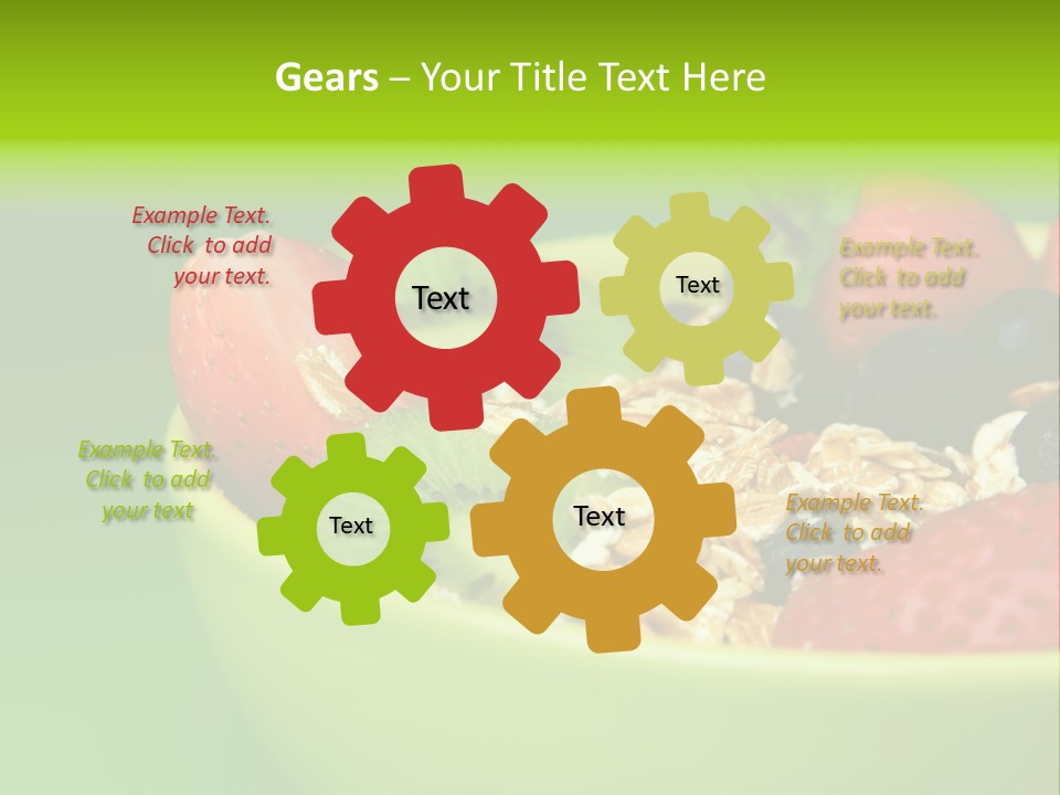 A Bowl Of Fruit Is Shown With A Green Background PowerPoint Template