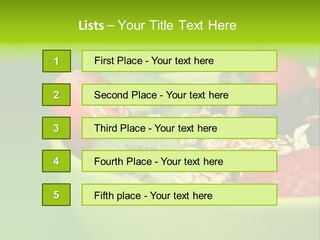 A Bowl Of Fruit Is Shown With A Green Background PowerPoint Template