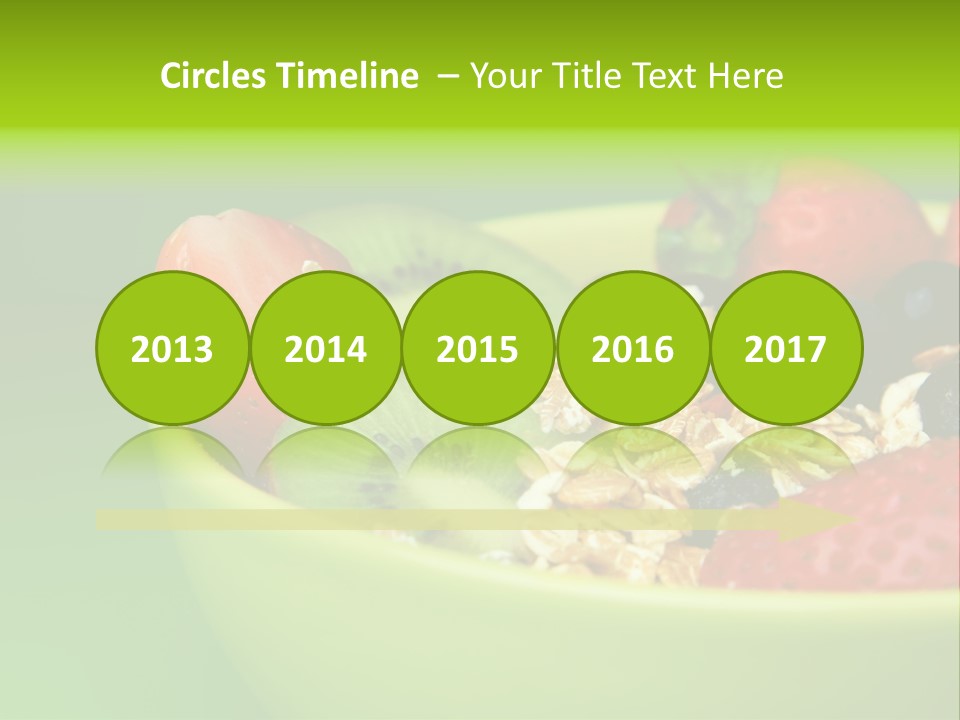 A Bowl Of Fruit Is Shown With A Green Background PowerPoint Template