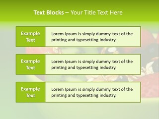 A Bowl Of Fruit Is Shown With A Green Background PowerPoint Template