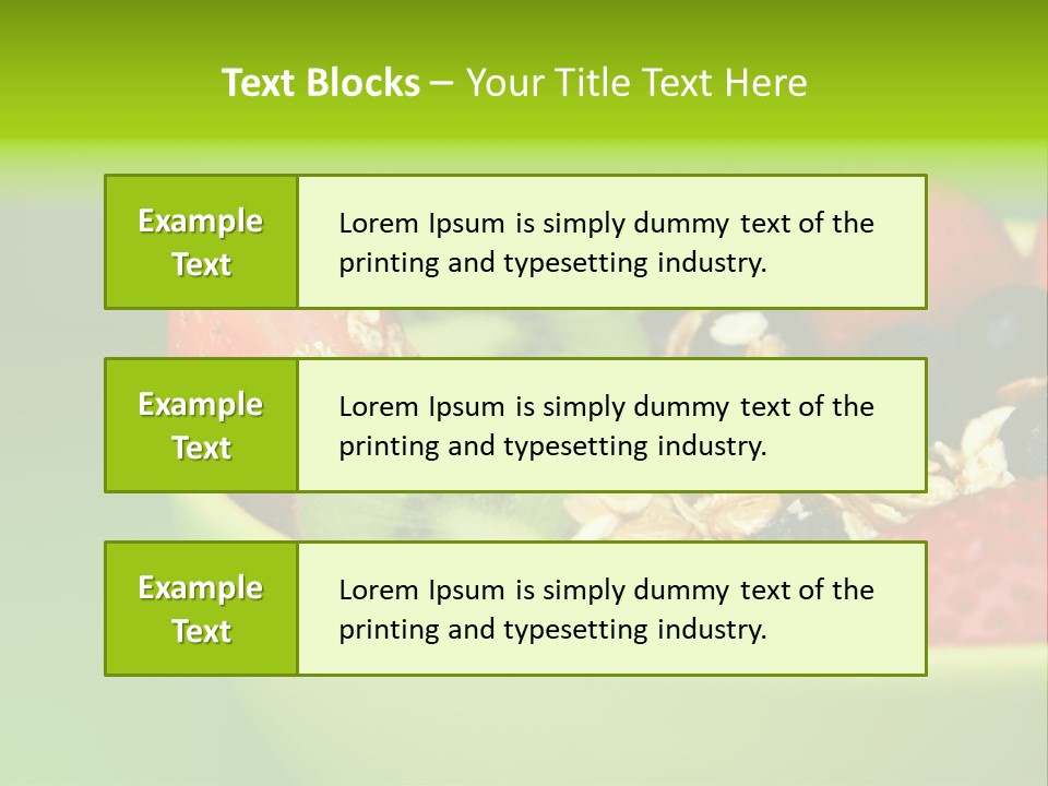 A Bowl Of Fruit Is Shown With A Green Background PowerPoint Template