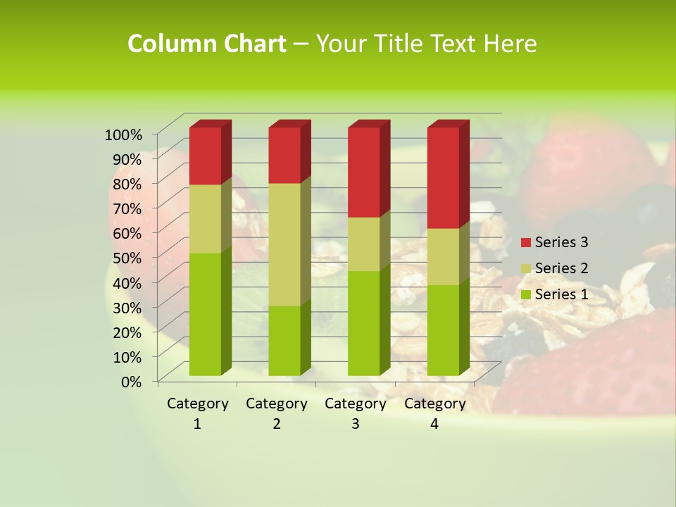 A Bowl Of Fruit Is Shown With A Green Background PowerPoint Template