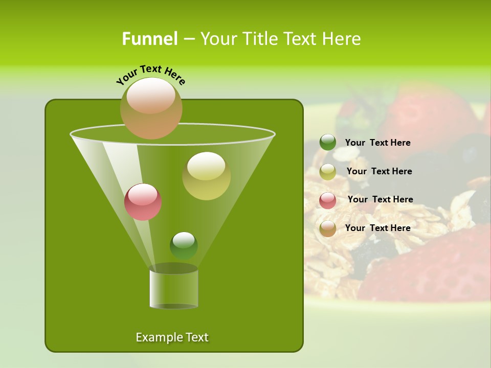A Bowl Of Fruit Is Shown With A Green Background PowerPoint Template