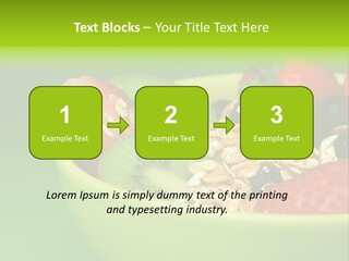 A Bowl Of Fruit Is Shown With A Green Background PowerPoint Template