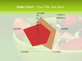 A Bowl Of Fruit Is Shown With A Green Background PowerPoint Template