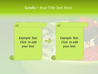 A Bowl Of Fruit Is Shown With A Green Background PowerPoint Template