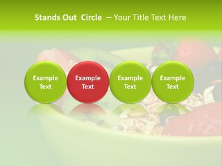 A Bowl Of Fruit Is Shown With A Green Background PowerPoint Template