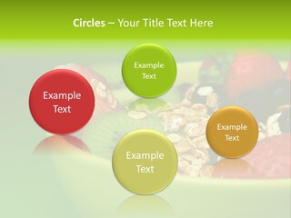 A Bowl Of Fruit Is Shown With A Green Background PowerPoint Template