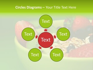 A Bowl Of Fruit Is Shown With A Green Background PowerPoint Template