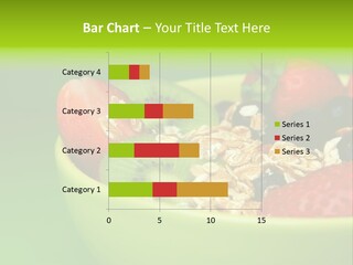 A Bowl Of Fruit Is Shown With A Green Background PowerPoint Template