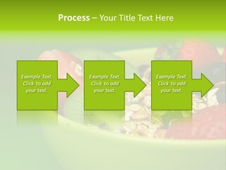 A Bowl Of Fruit Is Shown With A Green Background PowerPoint Template