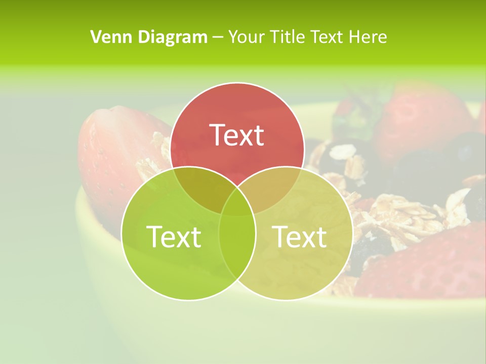 A Bowl Of Fruit Is Shown With A Green Background PowerPoint Template