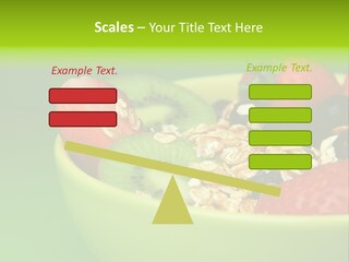 A Bowl Of Fruit Is Shown With A Green Background PowerPoint Template