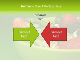 A Bowl Of Fruit Is Shown With A Green Background PowerPoint Template