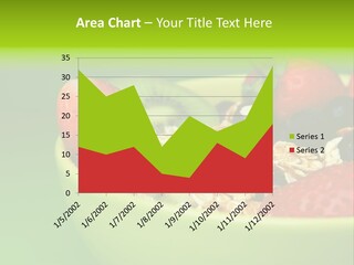 A Bowl Of Fruit Is Shown With A Green Background PowerPoint Template