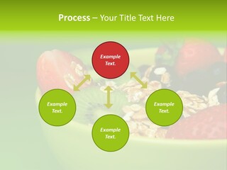 A Bowl Of Fruit Is Shown With A Green Background PowerPoint Template