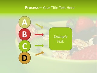 A Bowl Of Fruit Is Shown With A Green Background PowerPoint Template