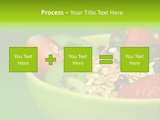 A Bowl Of Fruit Is Shown With A Green Background PowerPoint Template