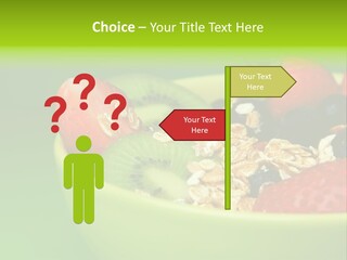A Bowl Of Fruit Is Shown With A Green Background PowerPoint Template