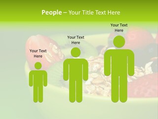 A Bowl Of Fruit Is Shown With A Green Background PowerPoint Template