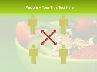 A Bowl Of Fruit Is Shown With A Green Background PowerPoint Template