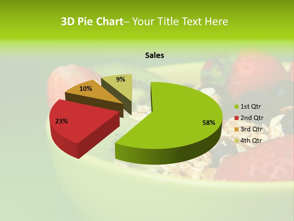 A Bowl Of Fruit Is Shown With A Green Background PowerPoint Template