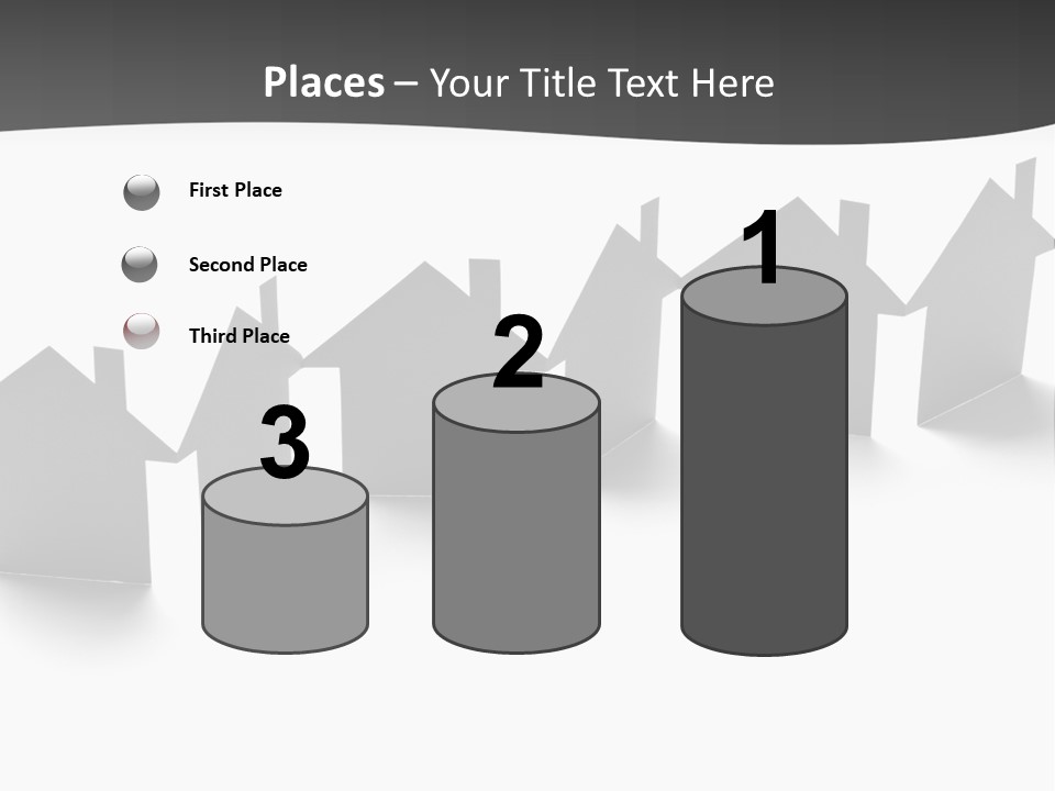 A Row Of Houses With A White Background PowerPoint Template