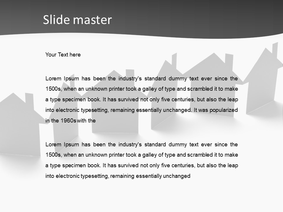 A Row Of Houses With A White Background PowerPoint Template