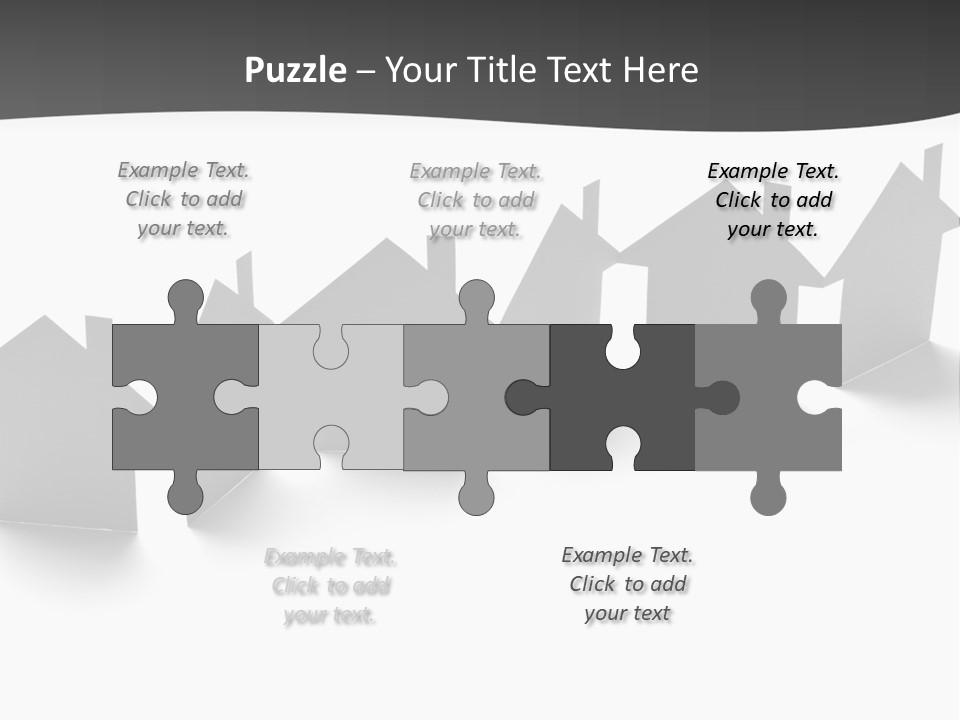 A Row Of Houses With A White Background PowerPoint Template