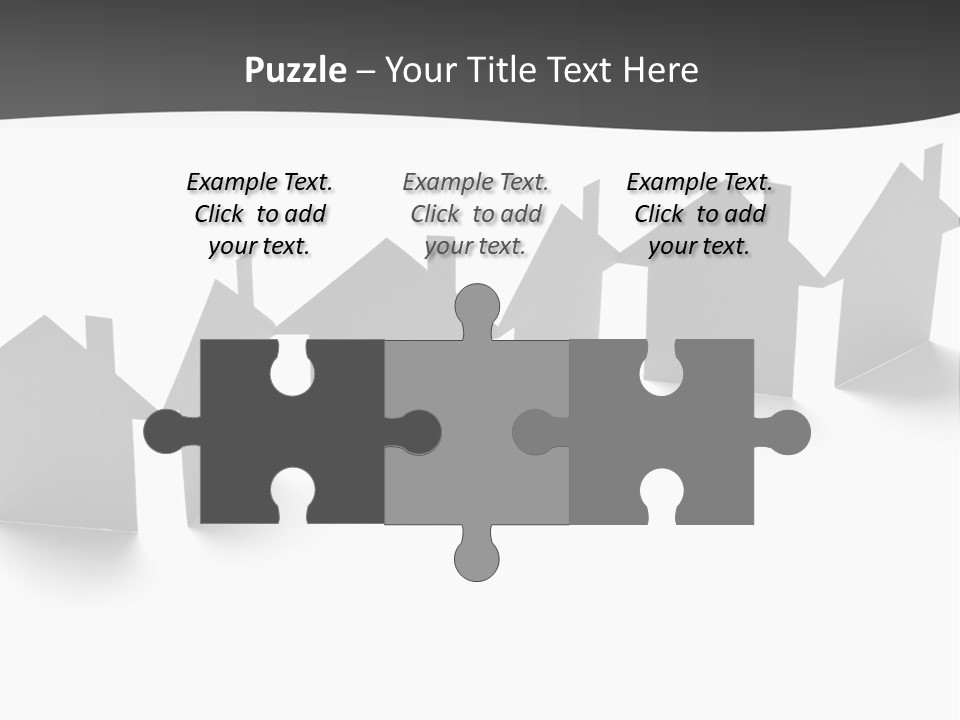 A Row Of Houses With A White Background PowerPoint Template