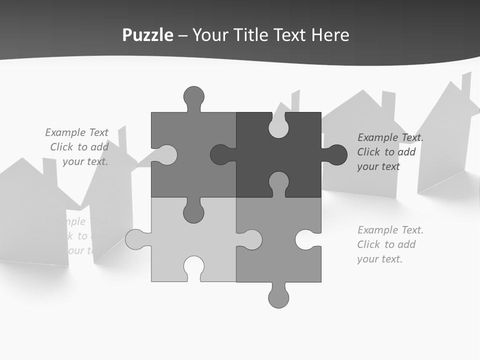 A Row Of Houses With A White Background PowerPoint Template