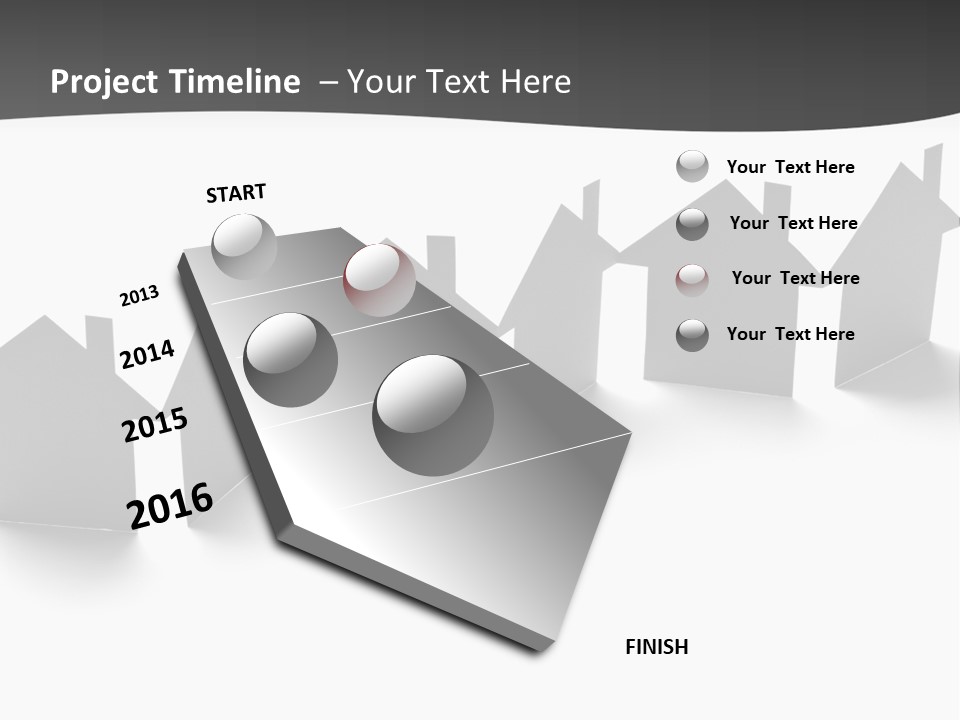 A Row Of Houses With A White Background PowerPoint Template