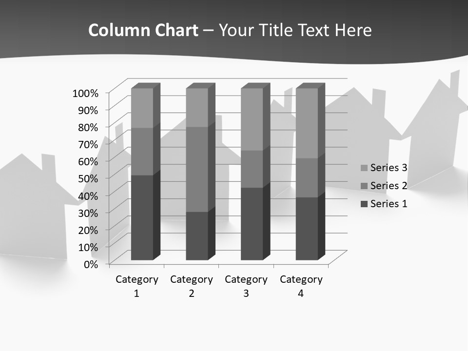 A Row Of Houses With A White Background PowerPoint Template