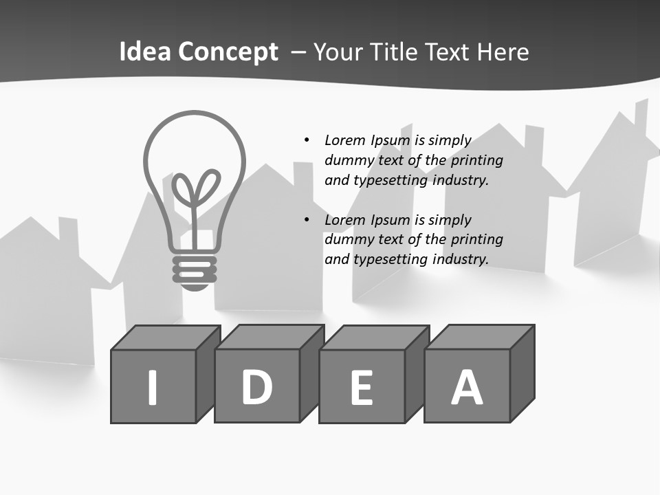 A Row Of Houses With A White Background PowerPoint Template