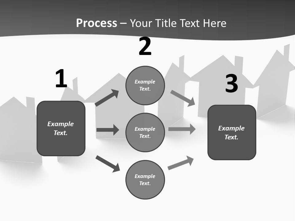 A Row Of Houses With A White Background PowerPoint Template
