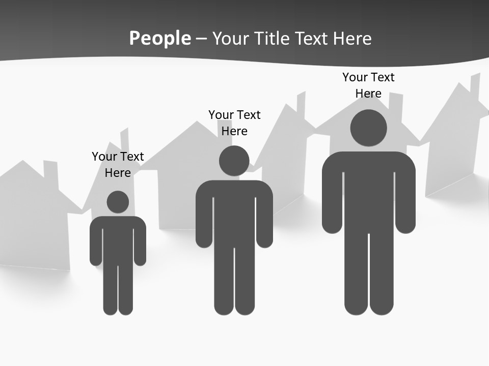 A Row Of Houses With A White Background PowerPoint Template