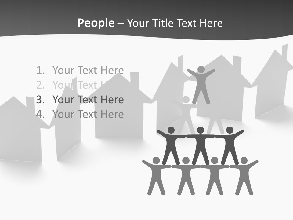 A Row Of Houses With A White Background PowerPoint Template