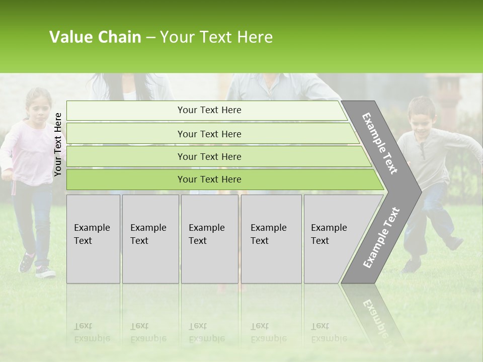 A Family Running With A Dog In A Field PowerPoint Template