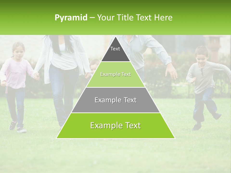 A Family Running With A Dog In A Field PowerPoint Template