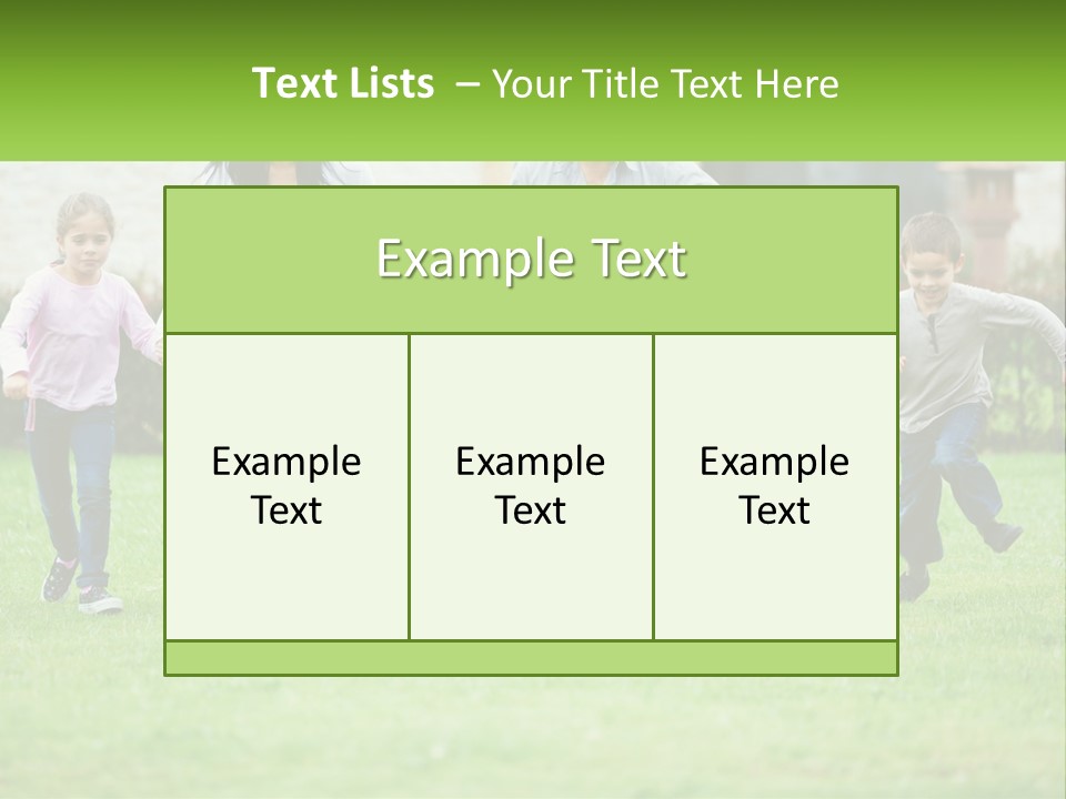 A Family Running With A Dog In A Field PowerPoint Template