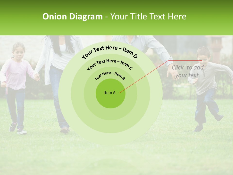 A Family Running With A Dog In A Field PowerPoint Template