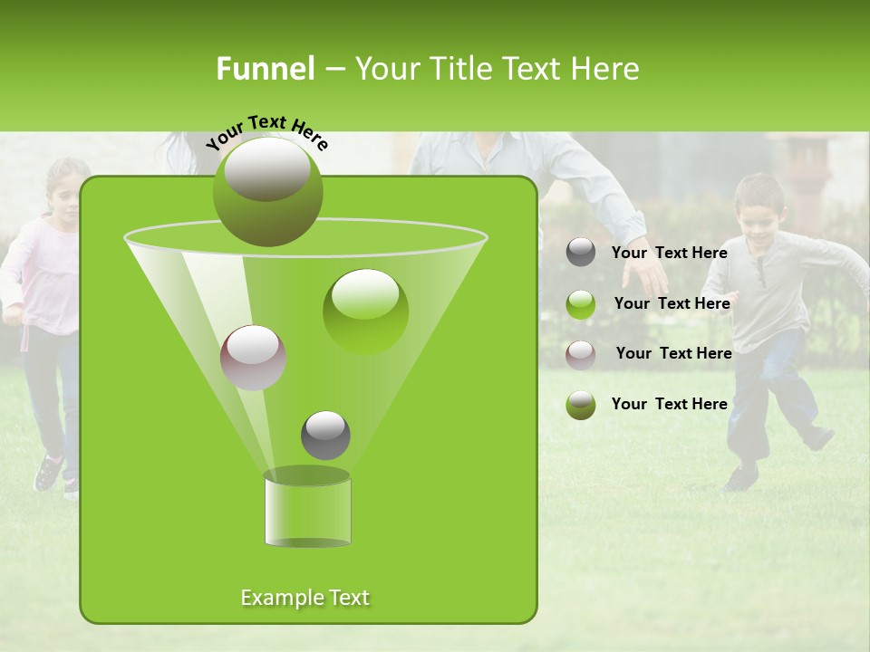 A Family Running With A Dog In A Field PowerPoint Template